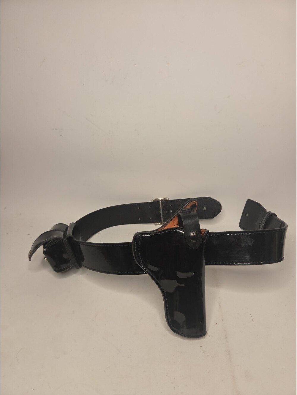 Vintage Black Leather Police Duty Belt Rig Set Holster 38 Special Stamped 38 Siz